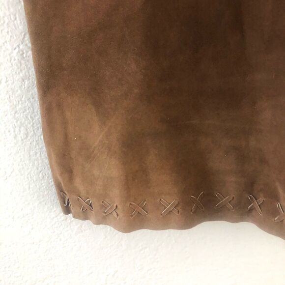 For Joseph Brown Leather Pencil Skirt  Size 32 - Picture 3 of 6